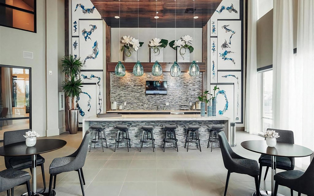 Lounge with Bar Seating and Kitchenette