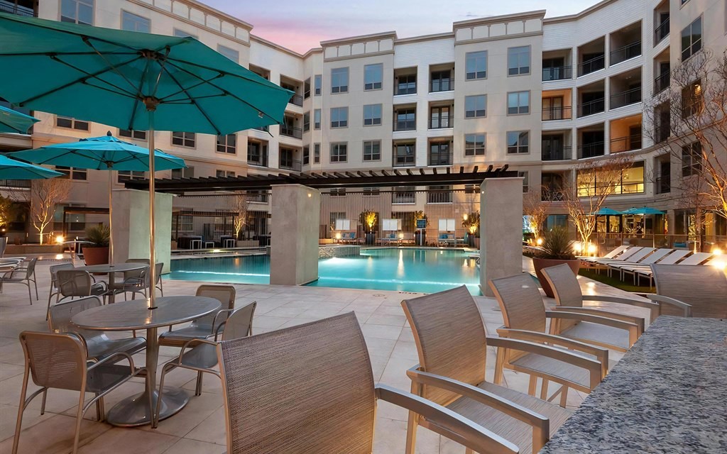 Courtyard with Seating and Swimming Pools