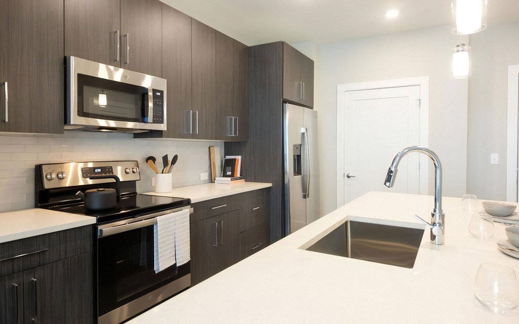 Large Kitchen with Stainless Steel Appliances