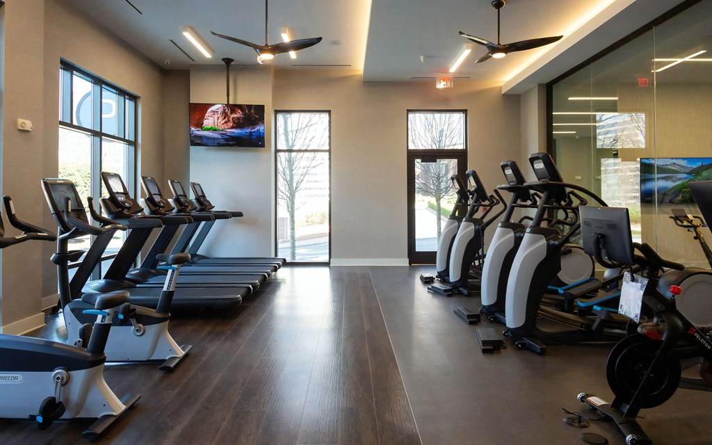 Cardio Studio Featuring Treadmills, Bikes, and Elliptical Machines