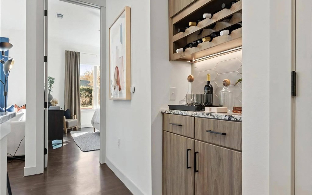 In Unit Dry Bar and Wine Storage