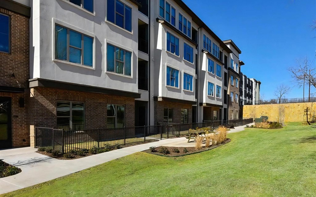 Outdoor Walking Path with Picnic Tables