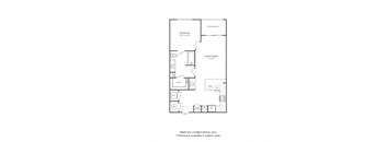 Floor plan of a 1 bedroom apartment