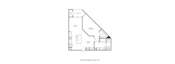 Floor plan of a 1 bedroom apartment