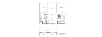 Floor plan of a 2 bedroom apartment