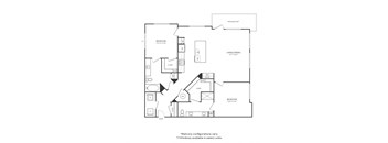Floor plan of a 2 bedroom apartment