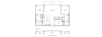 Floor plan of a 2 bedroom apartment