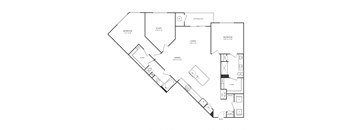 Floor plan of a 2 bedroom apartment