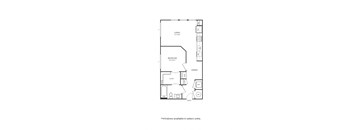Floor plan of a studio apartment