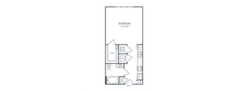 Floor plan of a studio apartment