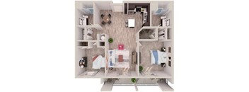 2 bedroom 2 bathroomB11 Floor Plan at South of Atlantic Luxury Apartments, Delray Beach, Florida