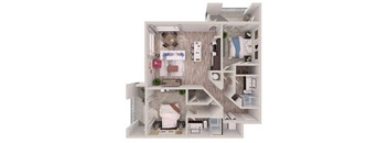 2 bedroom 2 bathroomB2 Floor Plan at South of Atlantic Luxury Apartments, Delray Beach, 33483