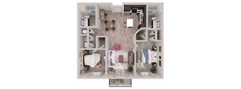 2 bedroom 2 bathroomB5 Floor Plan at South of Atlantic Luxury Apartments, Delray Beach