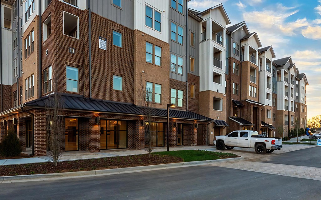 Street-Level View of Community Entrance and Units