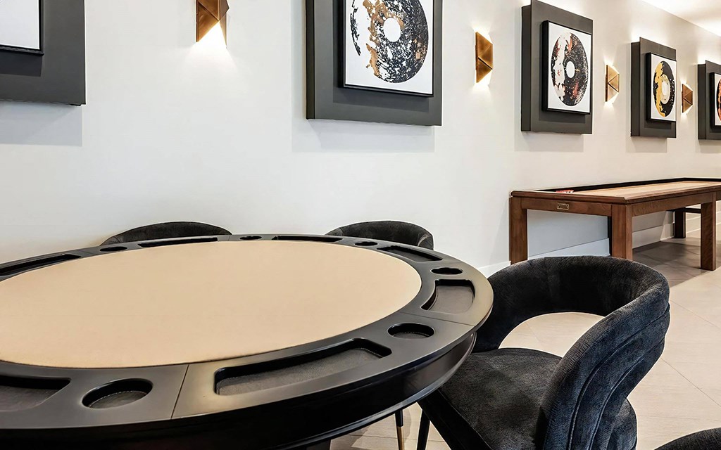 Resident Entertainment Lounge Featuring Poker and Shuffleboard