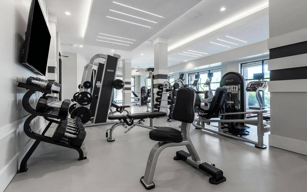 Fully-Equipped Fitness Center with Strength Training Options