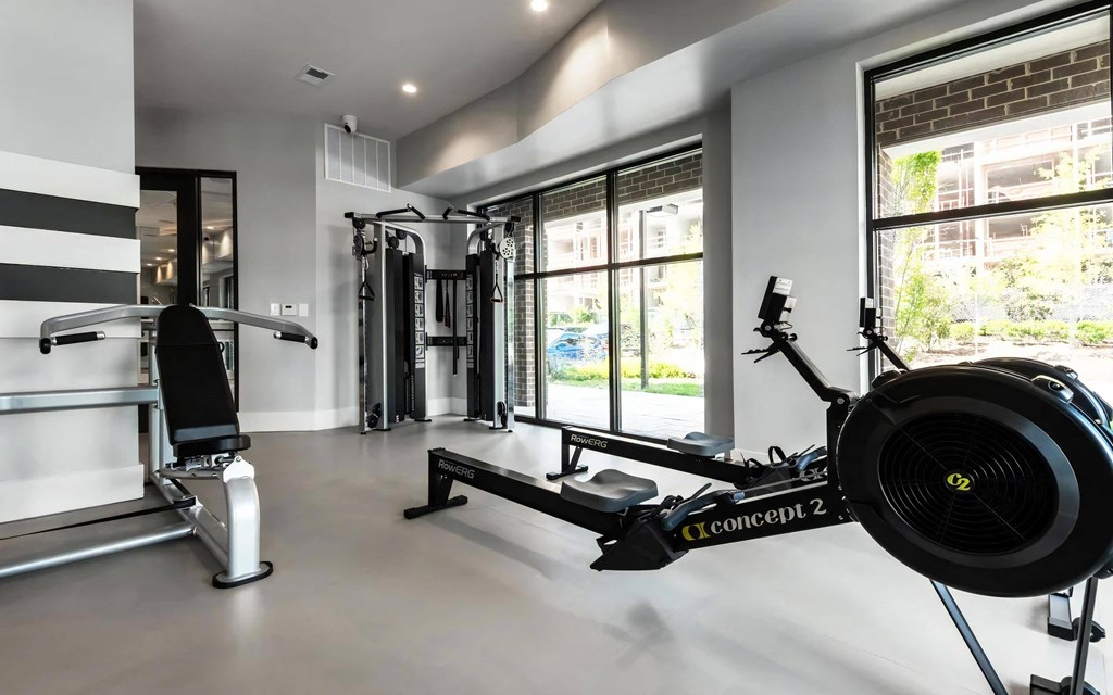 Cardio & Strength Studio Featuring Rowing Machine and Resistance Equipment
