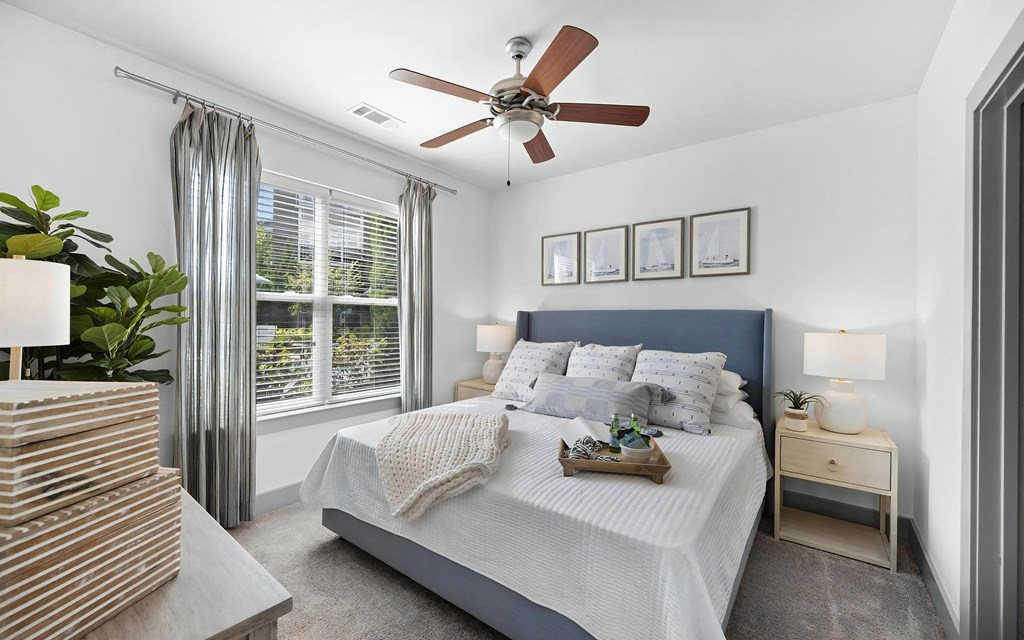 Spacious Bedroom with Ceiling Fan
