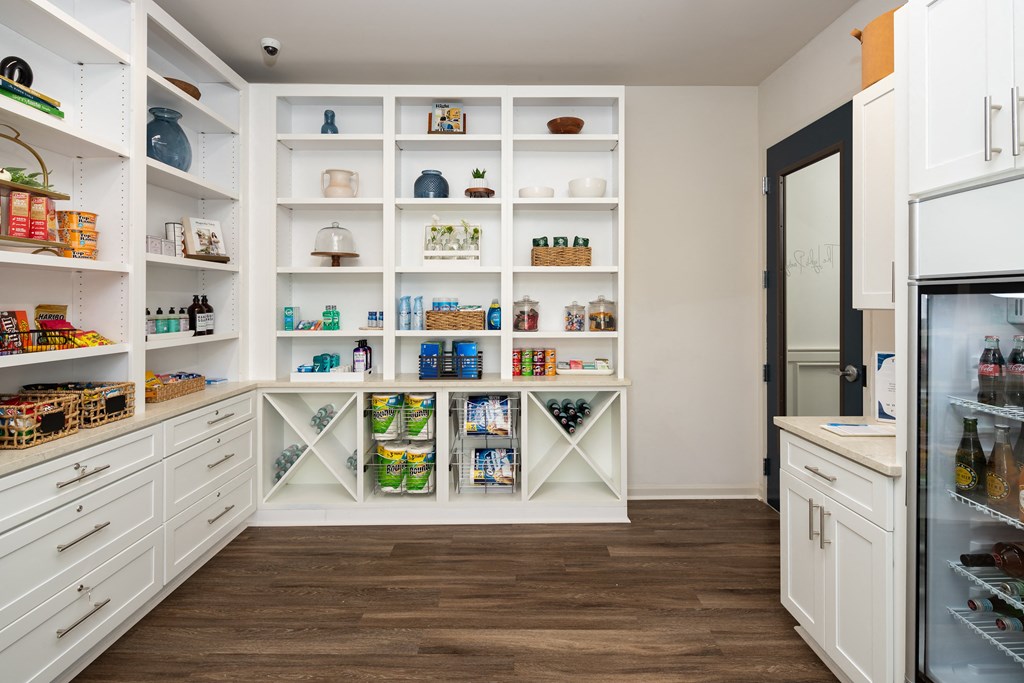 Pantry Featuring Beverages, Supplies, and Cabinet Storage