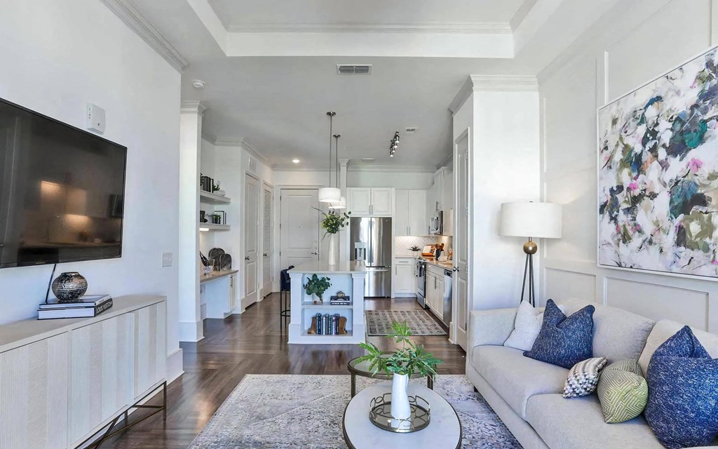 Open Floor Plan with Access from Living Room to Kitchen and Entry