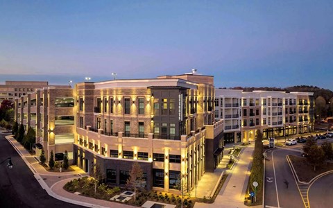View of Building with Parking Garage