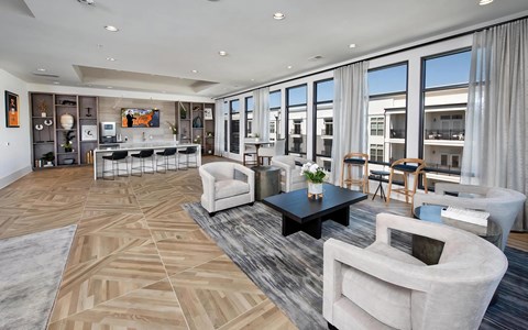 Resident Lounge with Courtyard View