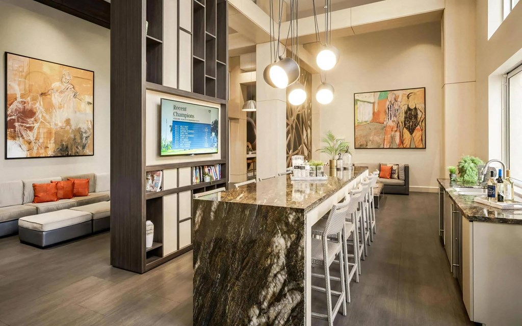 Community Kitchen with Bar Seating