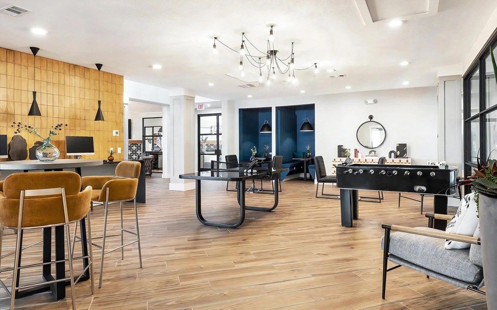 Mesa Verde Clubhouse Clubhouse with Booth Seating Table Tennis Fooseball Table and Computer Stations