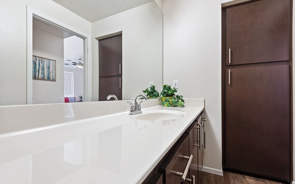 Mountainside Bathrooms Linen Closets in Select Units