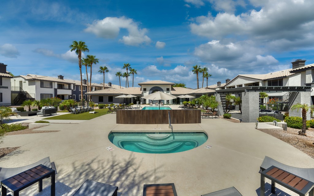 Mountainside Pool Resort Style Heated Pool with Lounge Seating