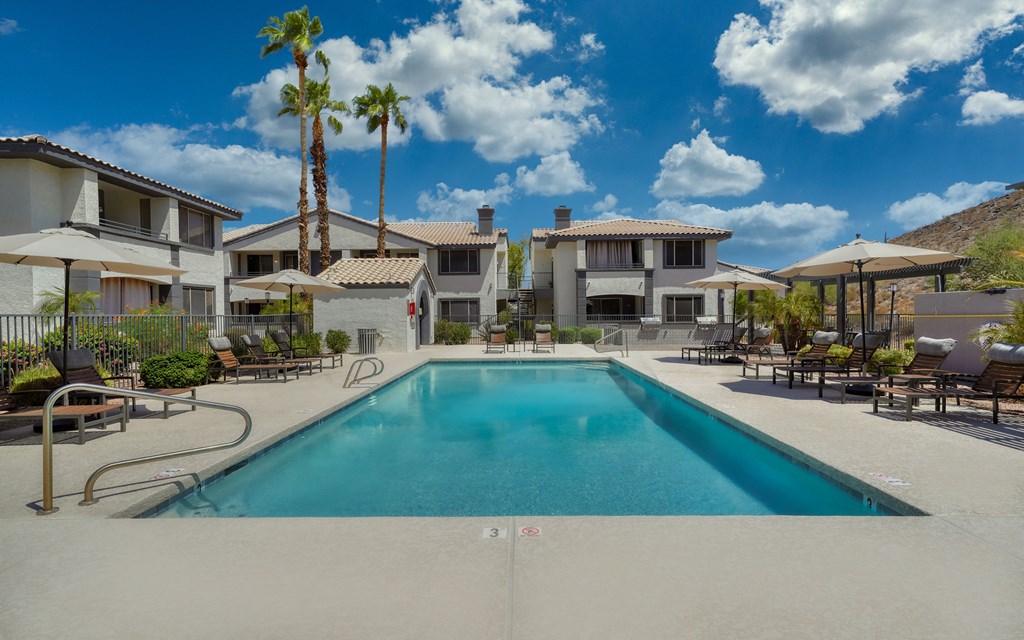 Mountainside Pool Resort Style Pool with Lounge Seating