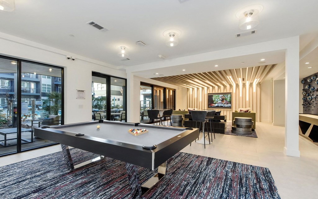 Expansive Lounge with Pool Table
