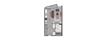 Studio Floor Plan at 675 N. Highland, Atlanta, 30306