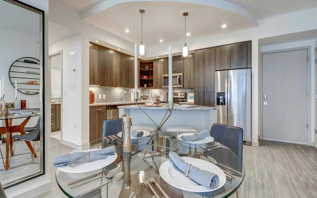 Connected Kitchen and Dining Spaces