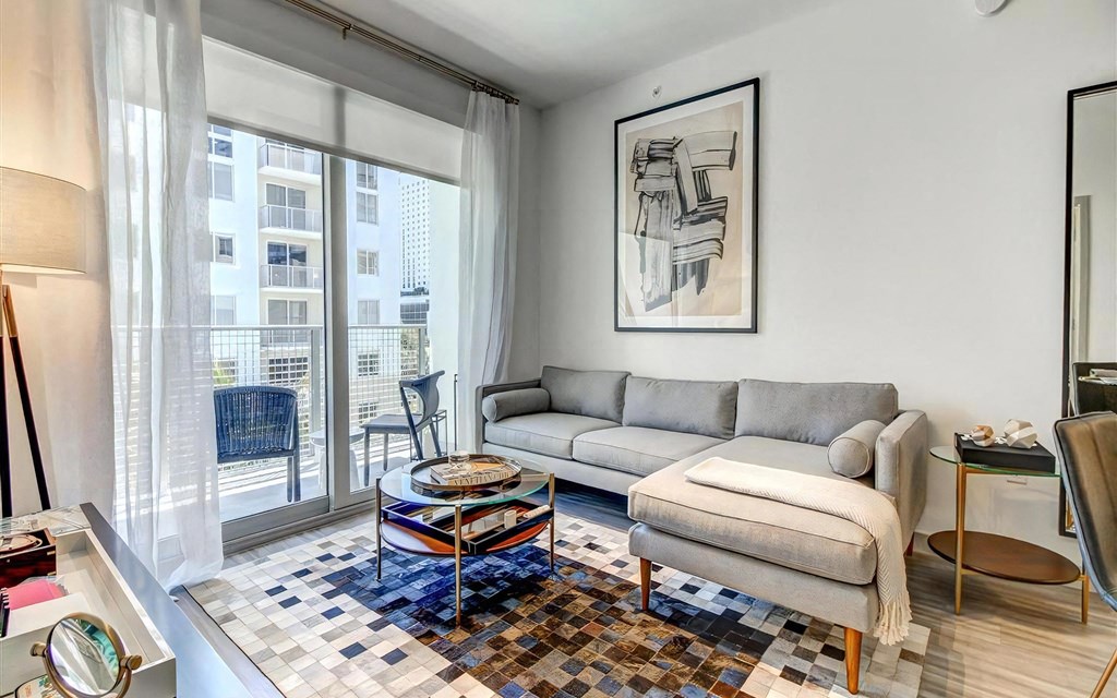 Living Room with Balcony Access