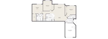 A floor plan of a house with three bedrooms, a living room, a kitchen, a dining room, a bathroom, a washing machine, a WC, and a car garage.