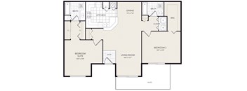 A black and white image of a floor plan for a home.