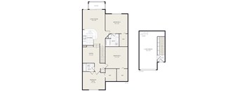 A floor plan of a house with a garage.