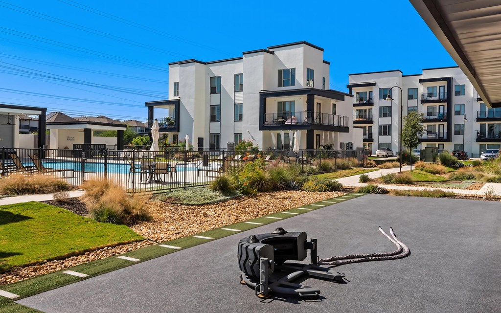 Modern Three-Story Apartment Buildings with Pool View at Rhythm Apartments