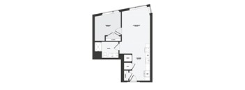 A black and white image of a floor plan for a home.