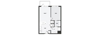 A black and white image of a floor plan for a home.