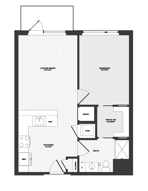 A black and white image of a floor plan for a home.