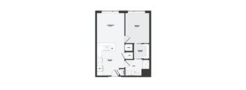 A black and white image of a floor plan for a house.