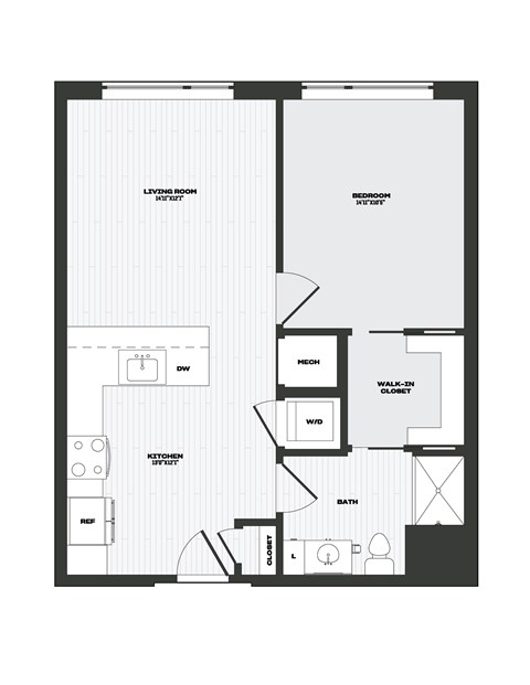 A black and white image of a floor plan for a house.