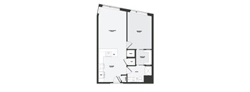 A black and white image of a house floor plan.