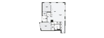 A black and white image of a house floor plan.