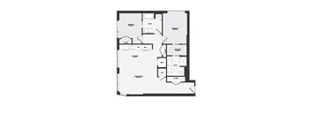 A black and white image of a floor plan for a house.