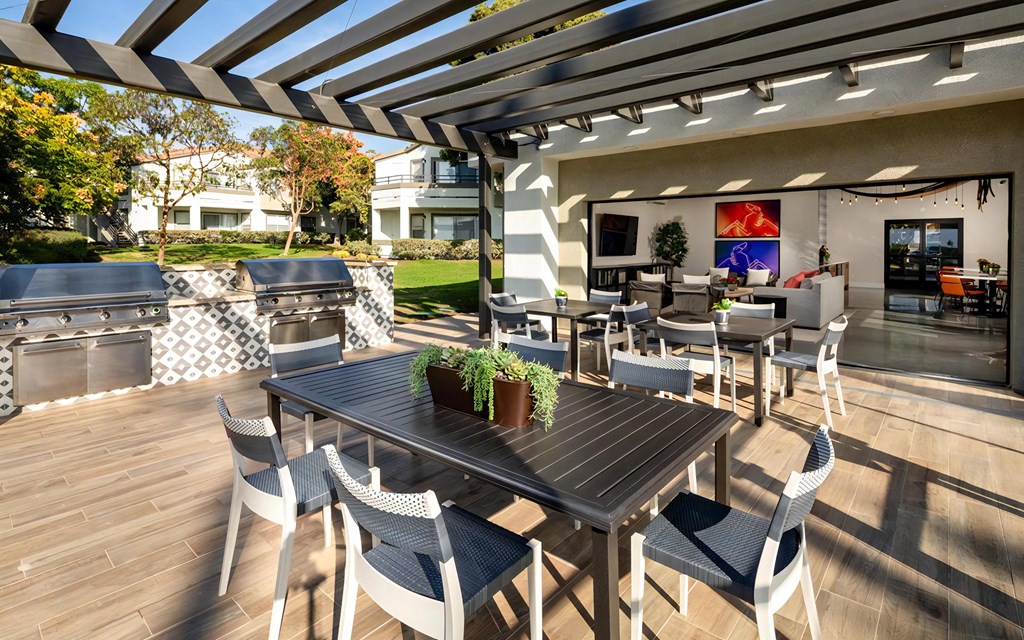 Seacrest BBQ Poolside Dining with Bar Seating and Gas Grills