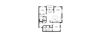 A black and white image of a floor plan for a house.