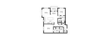 A black and white image of a house floor plan.
